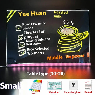 Erasable Small Blackboard Advertising Luminous Led null