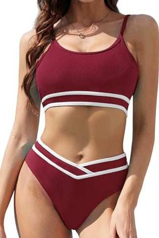 Women's Fashion Simple Solid Color Bikini Set null