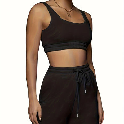 Women's Solid Color Casual Fashion Camisole Vest Shorts Set null